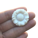 1pc Beautiful Sunflower Buffalo Hand Carved White Buffalo Bone Drop Pendant, Symbol of Strength Prosperity Pendant, with Sterling Silver Bail, 1.2 Inch, BP-27