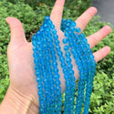 140pcs Creative Club Faceted Round Crystal Glass Beads, Aquamarine Blue, 8mm, Hole ID 1mm, CC2R810