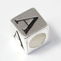 1pc Solid Sterling Silver Alphabet Letter A Name Initial Bead, Compatible with Pandora all Other Charm Bracelets, EC650