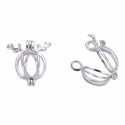 1pc 925 Sterling Silver Reindeer Antlers Bead Cage, Tarnish Resistant, Used for 6 - 8mm Bead Pearl Stone Pendant, SS390