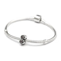 1pc Real 925 Sterling Silver Charm, October Birthstone Bead, Cubic Zirconia CZ Pink Tourmaline Gemstone, Compatible with Pandora all Other Charm Bracelets, EC419