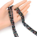 Natural Indian Agate Gemstone Heishi Tube Rondelle Beads, 4x2mm/Small, Hole ID 0.9mm, 14.5 Inch/1 Strand, GH-C13