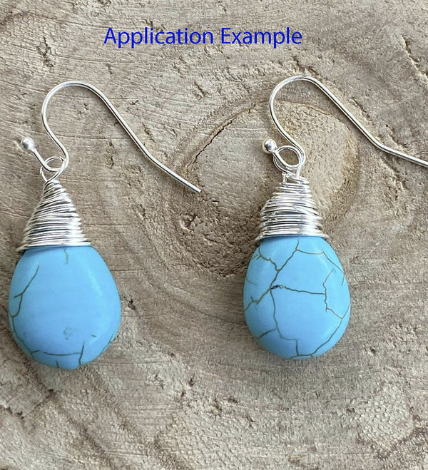 15 Inch Natural Turquoise Blue Howlite Gemstone Teardrop Briolette Drop Beads, Top Drilled, 20x15mm, Hole ID 1mm, GR-T4