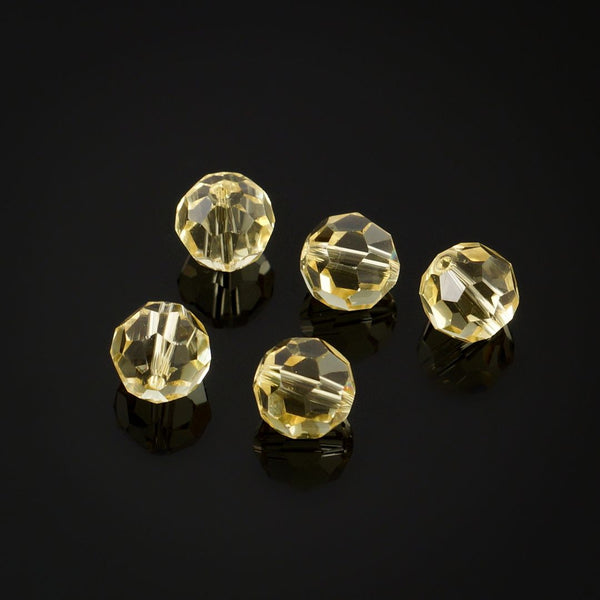 50pcs Adabele Austrian Faceted Round Crystal Beads #5000, Jonquil Yellow, Size Selections: 4mm/6mm/8mm/10mm