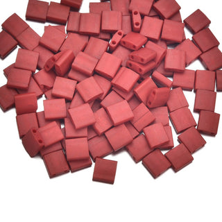 10g Miyuki Full Tila Square Seed Beads 5x5mm, Opaque Matte Red (TL-2040)
