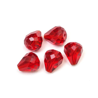 24pcs Adabele Austrian Faceted Teardrop Crystal Beads #5500, Siam Red, 12mm x 10mm, Hole ID 1.2mm, SST-1205