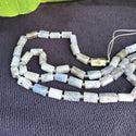 Natural Labradorite Gemstone Faceted Tube Beads, 14x7mm, Hole ID 1mm, 15 Inch/1 Strand, GZ8-9
