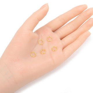 20pcs 925 Sterling Silver Split Jump Rings, Real 18K Yellow Gold Plated, 0.6mm/22 Gauge, Size Selections: 5mm/6mm/7mm/8mm