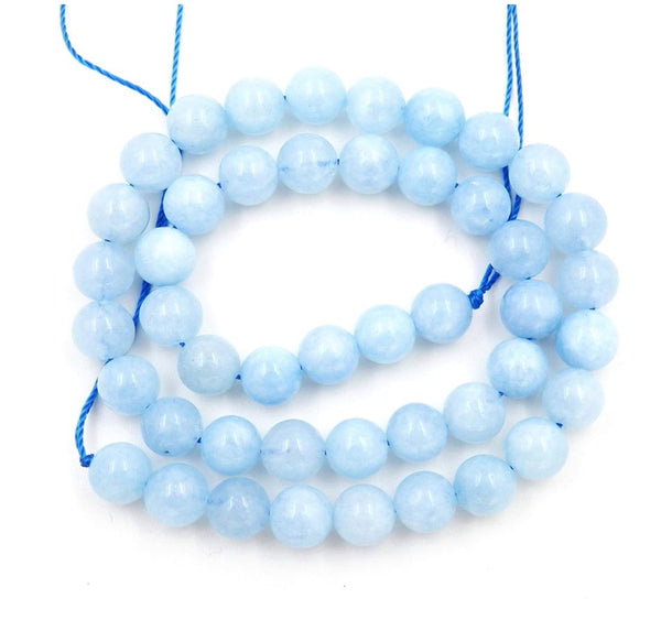 Natural Aquamarine Blue Quartz Gemstone Round Beads, 1 Strand/15 Inch, Size Selections: 4mm/6mm/8mm/10mm