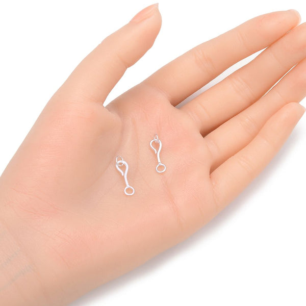 2 sets 925 Sterling Silver Clasp with Movable Ring, S Hook, 20mm, SS260