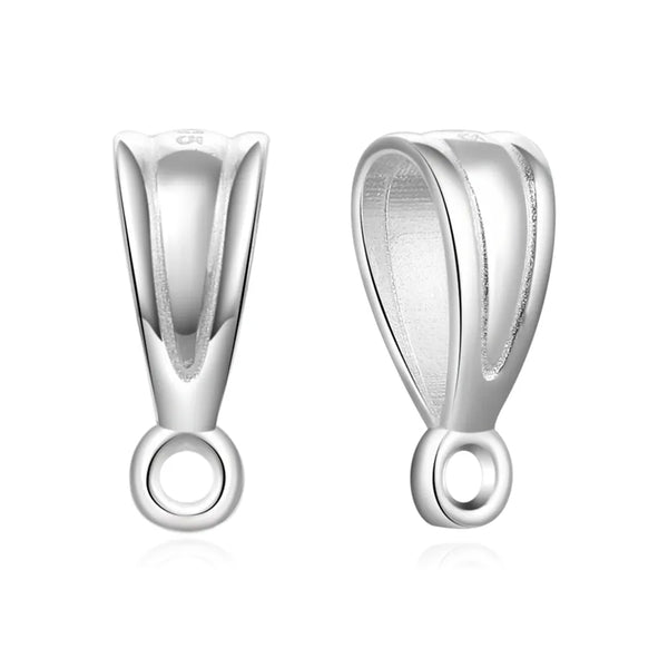 10pcs 925 Sterling Silver 9mm Folding Donut Bails, Small Sturdy Pendant Connector, Closed Horizontal Ring, SS359-1