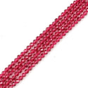 Natural Garnet Red Jade Gemstone Faceted Round Beads, 3mm/Small Tiny, Hole ID 0.8mm, 2 Strands/26 Inch Total, GH3R-3
