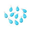 4pcs Natural Blue Howlite Imitation Turquoise Gemstone Pendants, 20x15mm Teardrop Stone Drops, G2P-T6