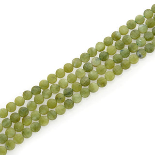 Natural Green Nephrite Jade Gemstone Faceted Flat Round Coin Beads, 6mm, Hole ID 1mm, 15 Inch/1 Strand, GZ13-12