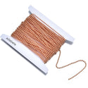 33 Feet Beaded Round Ball Copper Chain Link, Bright Coppery, 2mm CW10-H2