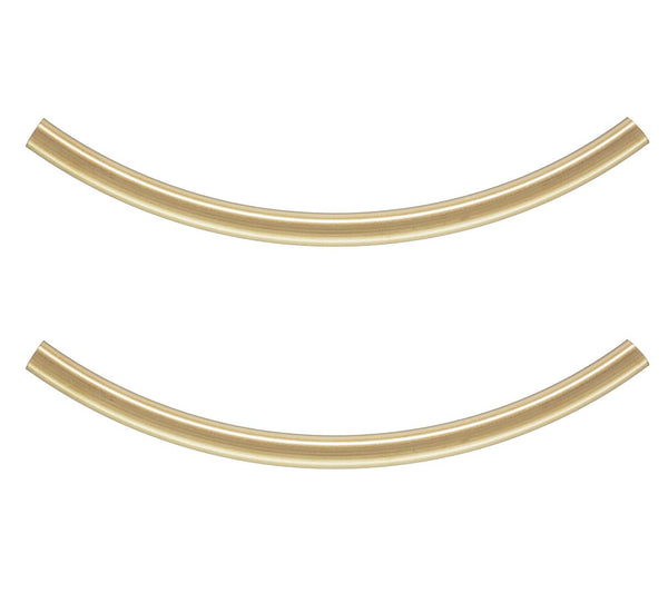 5pcs Real 1/20 14K Gold Filled Curved Noodle Tubes, Hole ID 1.5mm, Length Selections: 20/25/30/35/40mm