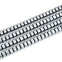 Grade A Natural Hematite Gemstone Rondelle Beads, White Gold Plated, 1 Strand/15 Inch, 8x6mm, Hole ID 1mm, GFC9-4
