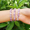 1 Strand Stretch Natural Purple Lavender Jade Free Form Gemstone Bracelet, 7-10mm Beads, Length Selections: 7 inch/7.5 inch