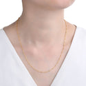 1pc 1/20 14K Gold Filled Satellite Bead Station Cable Link Chain Necklace, Thin Small, 1.9mm Beads, Non Tarnish, Length Selections: 16 inch/18 inch/20 inch