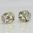 1pc Solid 925 Sterling Silver Gold Heart Cross Charm Faith Bead Charm, Compatible with Pandora All Other Charm Bracelet, EC184