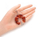 1pc Tree of Life Prosperity Necklace, Natural Carnelian Red Agate Gemstone Pendant, 26 inch Surgical Stainless Steel Chain, GGP9-14