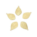 10pcs 26mm Leaf Drop Pendants, Tarnish Resistant, 18K Yellow Gold Plated Brushed Brass, BF-B4
