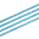 Lab Created Blue Larimar Gemstone Heishi Tube Rondelle Beads, 4x2mm/Small, Hole ID 0.9mm, 14.5 Inch/1 Strand, GH-C31