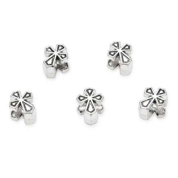 20pcs Cross Sign Large Hole Beads, Hole ID 4.5mm, Antique Silver, Zinc Alloy Metal, MEC-D2