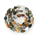 Natural Ocean Jasper Gemstone Oval Tumbled Pebble Beads, Irregular, 6mm to 8mm, Hole ID 1mm, 15 Inch/1 Strand, GZ11-41