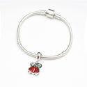 1pc Solid 925 Sterling Silver Bell Happy Holiday Bead, Compatible with Pandora All Other Charm Bracelet, EC667