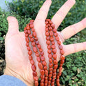 Natural Red Jasper Gemstone Oval Tumbled Pebble Beads, Irregular, 6mm to 8mm, Hole ID 1mm, 15 Inch/1 Strand, GZ11-60