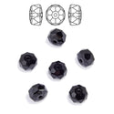 25pcs Adabele Austrian Faceted Donut Rondelle Crystal Beads #5045, Jet Black, 8mm x 5mm, Hole ID 1.2mm, SSO-823