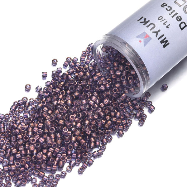 30g Miyuki Delica 11/0 Seed Beads Translucent Gold Luster Violet Gold DB117