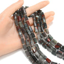 Natural Dragon Blood Jasper Gemstone Faceted Tube Beads, 12x7mm, Hole ID 1mm, 15 Inch/1 Strand, GZ8-7