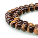 Natural Yellow Tigers Eye Gemstone Round Beads, 1 Strand/15 Inch, Size Selections: 4mm/6mm/8mm/10mm