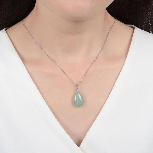 4pcs Natural Green Aventurine Gemstone Pendants, 20x15mm Teardrop Stone Drops, G2P-T5