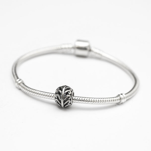 1pc Solid 925 Sterling Silver Angel Wing Feather Bead Charm, Compatible with Pandora All Other Charm Bracelet, EC268