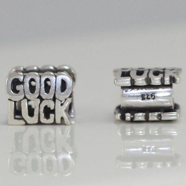 1pc Solid 925 Sterling Silver Good Luck Charm Lucky Bead, Compatible with Pandora All Other Charm Bracelet, EC365