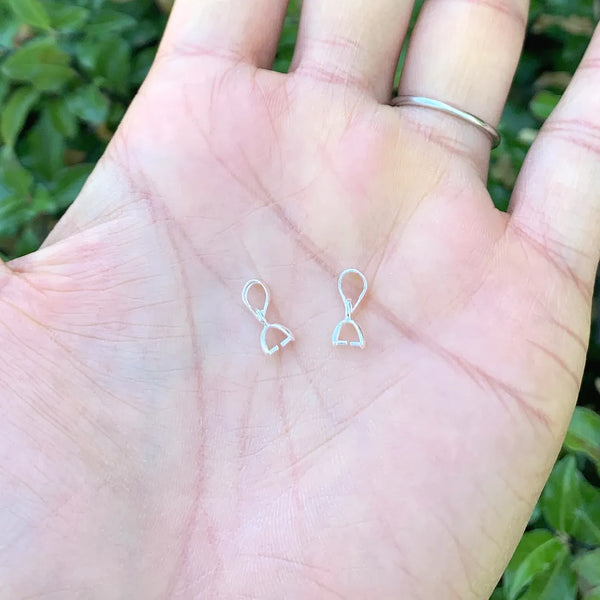 5pcs 925 Sterling Silver Pinch Bails, Pendant Clasp, Size Selections: 10.5mm/13mm/16mm/18mm/20mm
