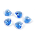 20pcs Top Drilled Valentine Heart Drop Crystal Beads, December Light Blue Birthstone Beads, 10mm, Hole ID 1mm, BB15-12