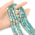 Natural Green Blue Amazonite Gemstone Faceted Tube Beads, 14x7mm, Hole ID 1mm, 15 Inch/1 Strand, GZ8-14