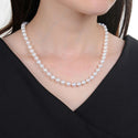 Natural Grade AAA+ Round White Cultured Freshwater Pearl Necklace, 7-8mm Pearl Strand, Length Selections: 16 inch/18 Inch