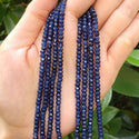 Natural Dark Sapphire Blue Quartz Gemstone Faceted Rondelle Beads, 4x2mm/Small, Hole ID 0.9mm, 14 Inch/1 Strand, GH1R-7