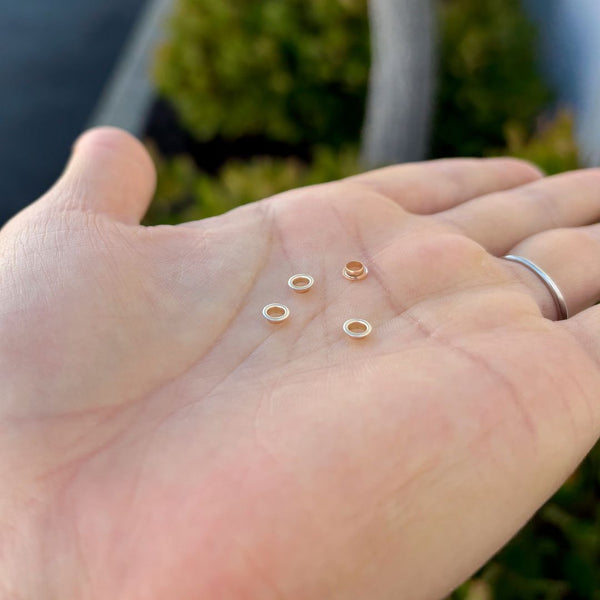 20pcs 1/20 14K Gold Filled Small Bead Grommet Eyelet, Hole ID 2.7mm, Designed For Bead with Hole ID 3mm, JK9-B3