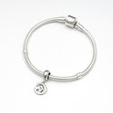 1pc Solid 925 Sterling Silver Sitting on the Moon Blessed Bead Charm, Compatible with Pandora All Other Charm Bracelet, EC510