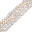 Adabele Natural Potato Round Pearl Beads, White Cultured Freshwater Pearls, 5- 6mm, 1 Strand/14 Inch, FP3-56