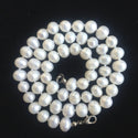 Natural Grade A+ Potato Round White Cultured Freshwater Pearl Necklace, 8-9mm Pearl Strand, Length Selections: 16 inch/18 Inch