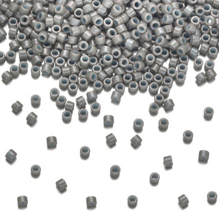 30g Miyuki Delica 11/0 Seed Beads, Opaque Light Grey DB652
