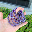 1 Strand Stretch Natural Purple Amethyst Beaded Gemstone Bracelet, 8mm Bead, Length Selections: 7 inch/7.5 inch/8 inch/8.5 inch