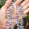 200pcs Creative Club Faceted Teardrop Briolette Crystal Glass Beads, Pendant Drop, Silver Shade, 12x6mm, Hole ID 1mm, CCT2-32